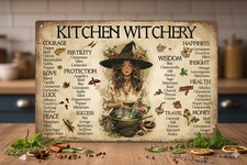 A4 Kitchen Witchery Metal Tin Sign Poster For Witch - Witchy Gift
