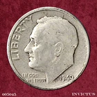 1949-D Roosevelt Dime (Circulated) Grade: Fine