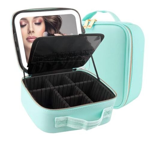 Travel Makeup Bag Cosmetic Bag Makeup Organizer Bag with Large Small Green