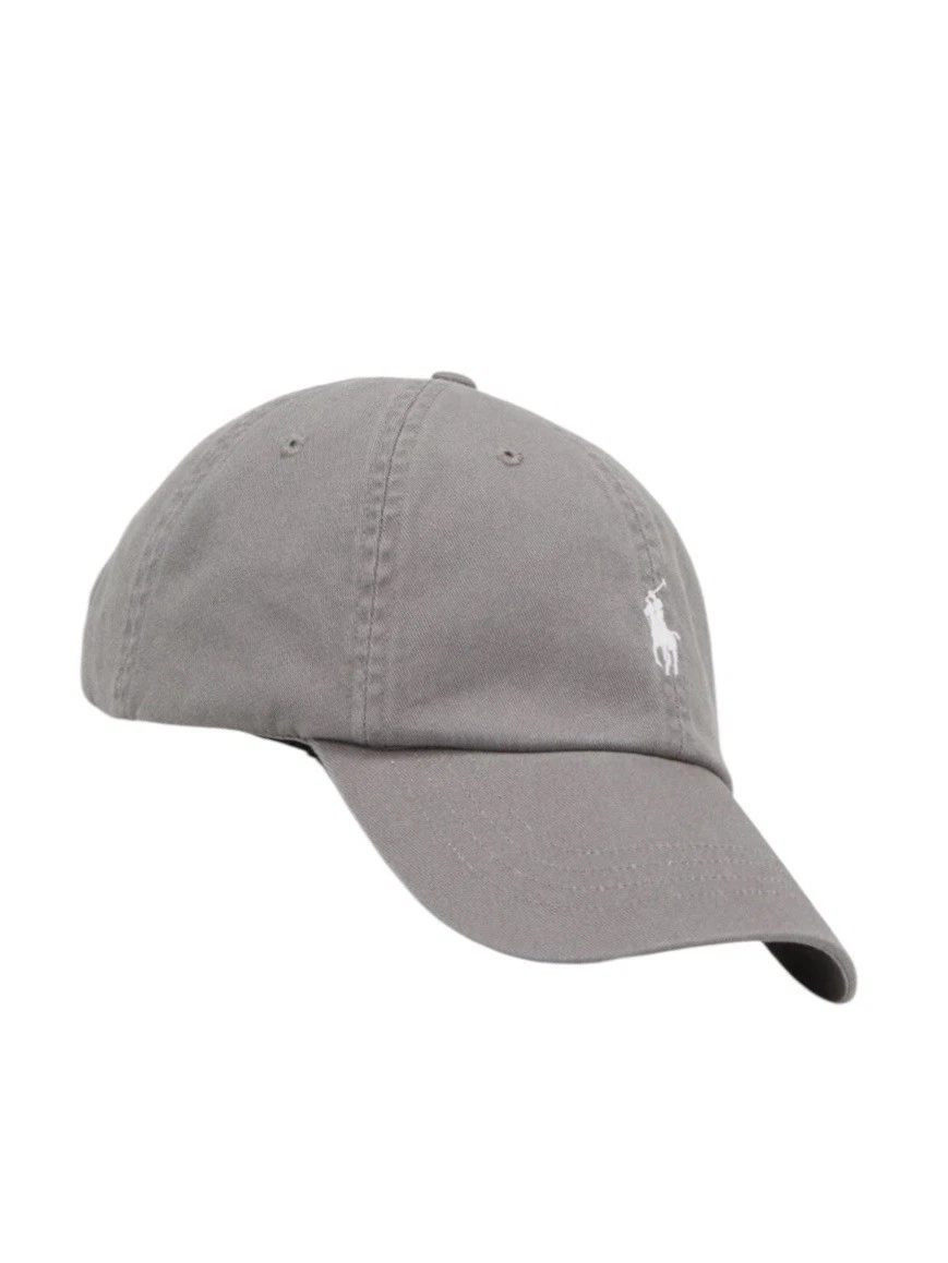 Polo Ralph Lauren Baseball Cap Grey White Pony Cotton Twill Chino Genuine O/S