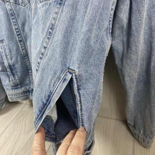 Elia Cher Western Jacket Women's XL Blue Denim Fringed Long Sleeve Button Front - Picture 6 of 12