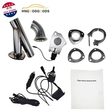 2.5inch Electric Exhaust Valve Motor Dump Y-Pipe Flange Clamp& Manual Switch Kit