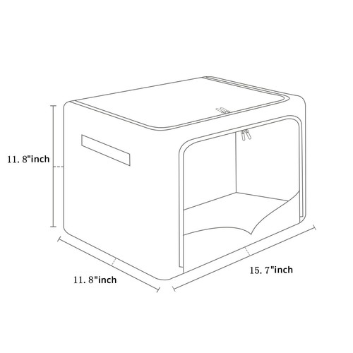 3 Pack Clothes Storage Bins Foldable Metal Frame Storage Box Stackable Linen ... - Picture 2 of 7
