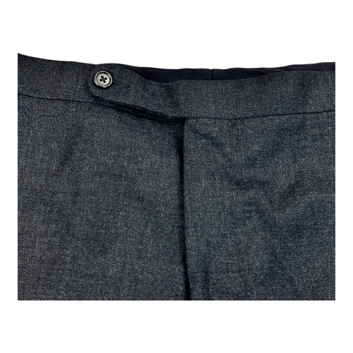 HUSBANDS PARIS dunkelgrau gerade Mid Fresco Wollhose 33" verstellbare Schnalle - Bild 4 von 22