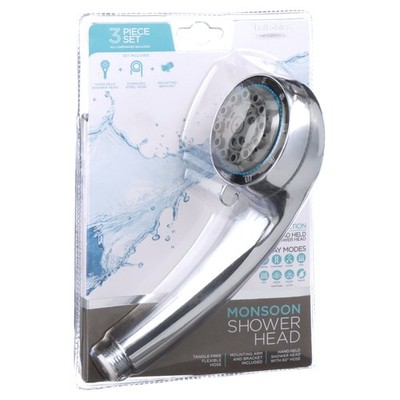 Bath Bliss 8 Function Shower Head and Cord New