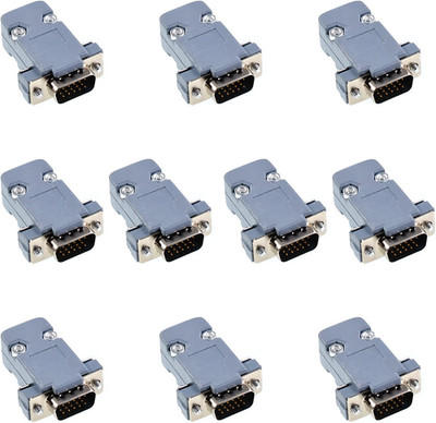 10PCS VGA Male DB15 3 Row Solder Cup Connectors Kit, Solder Type D-SUB HD15 Port