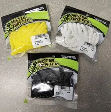 Mister Twister 3" Meeny Tail Grub Yellow, Black, or White 20CT