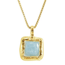 New Silpada 'Mediterra' Natural Aquamarine Necklace in Gold-Plated Sterling