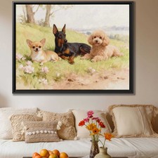 Dog Chihuahua Watercolor Art Canvas Print Doberman Wall Decor Living Room Decor