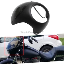 Motorcycle 7" Round Headlamp Headlight Lamp Fairing Windshield Kits Universal