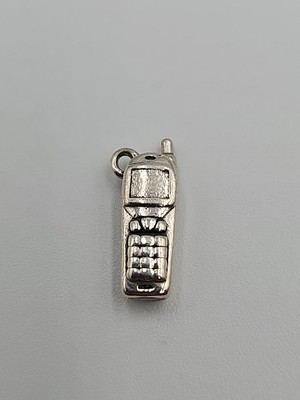 Charme Vintage Téléphone Antique En Argent Sterling 925 - Poids 3,2g - Longueur 1,9cm - Occasion Bon état