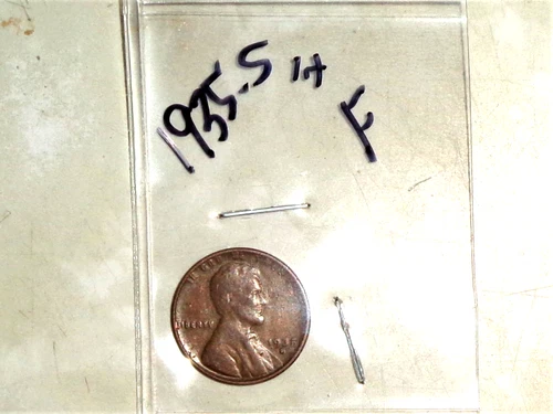 1935-S  CIRCULATED LINCOLN WHEAT-BACK PENNY - GRADES "FINE"