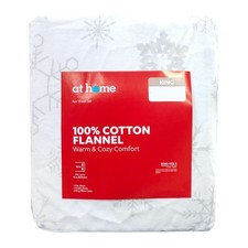 King Snowflake Flannel Sheet Set 100 Cotton White/Grey - Holiday Xmas At Home