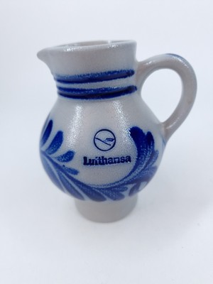 Lufthansa Milk Jug Ceramic German Airline Crockery Vintage Blue Paint Small Size