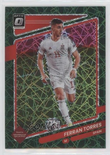 Ferran Torres [Optic Green Velocity] #145 2021 Panini Donruss Road to Qatar card