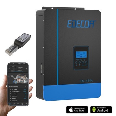 EDECOA Hybrid Wechselrichter 48V 3800W OFF Grid Inverter MPPT 55-450V WIFI APP