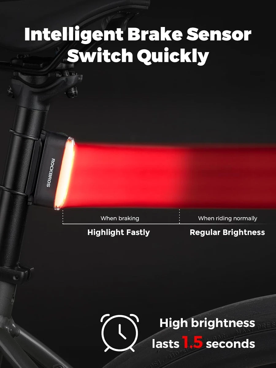 Bike Tail Light Magnetic Induction USBC Rechargeable LED Rear Bicycle Light IPX6
