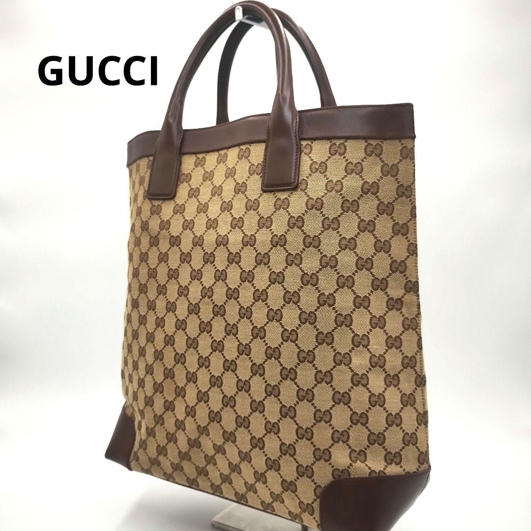 GUCCI GG Tote Bag Canvas Beige Authentic G07142087