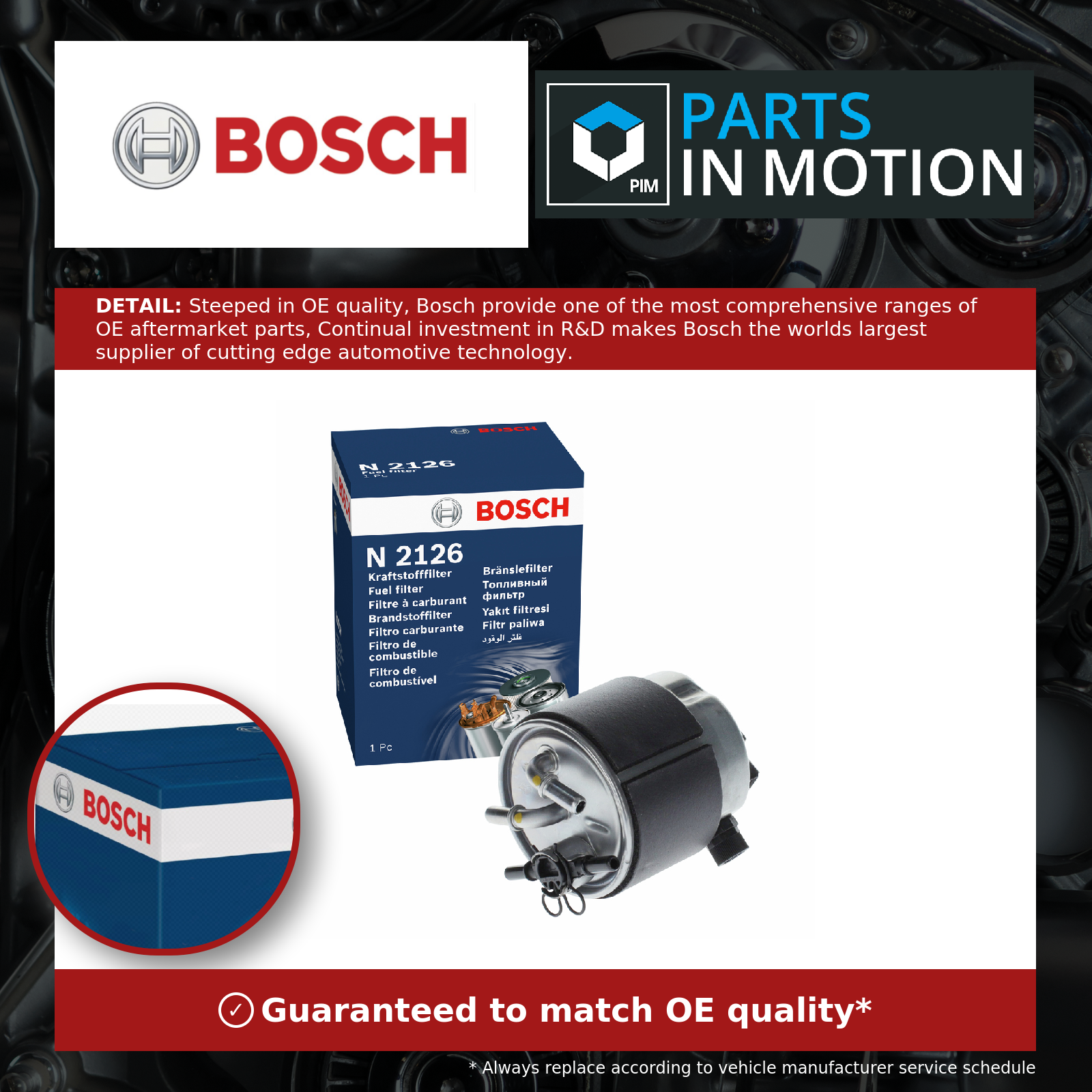 Bosch In-Line Fuel Filter N2126 F026402126 Genuine OE Quality - NISSAN Qashqai - Image 5