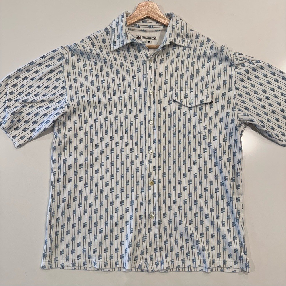 Rusty Surfboards Abstract Pattern Button Down Shi… - image 2