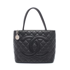 Chanel Tote Bag Black Leather #RCB9776