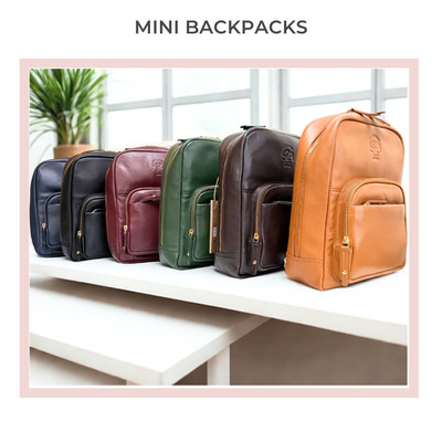 Mini Leder Rucksack | Gold Hardware | Handmade in London | mehrere Taschen |