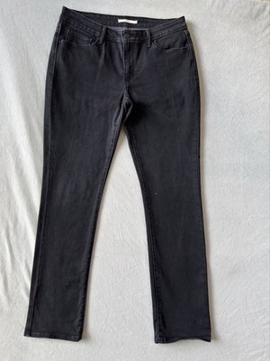 Levi's Jeans Womens 14 Black Classic Mid Rise Skinny Charcoal Wash Stretch Denim