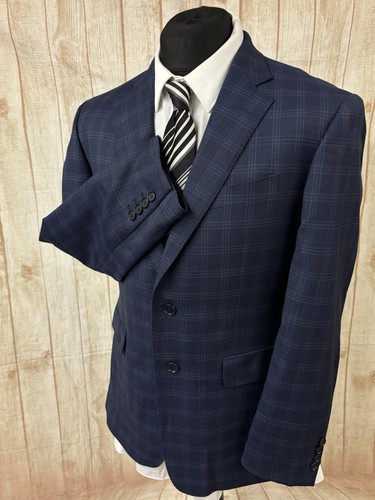Veste de costume personnalisée Charles Tyrwhitt gilet bleu 42" super 120s laine PORTÉ UNE FOIS - Photo 4 sur 24