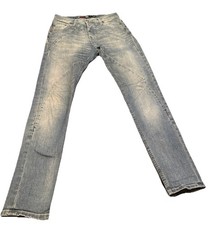 PLEASE Italy Women’s Light Wash Skinny Slim Jeans Stretch Denim – XS Button Fly