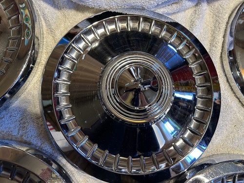 Vintage 1962 1963 1964 Chevrolet Corvair Nova Poverty Dog Dish Hub Caps Set Of 6 - Picture 6 of 15