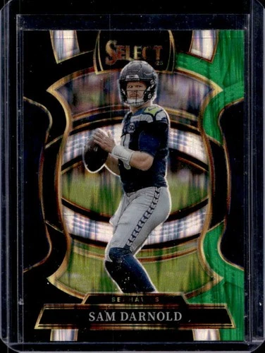 2025 Panini Select Sam Darnold Concourse Black and Green Prizm Shock #13