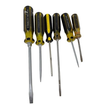 Vintage Stanley 100 Plus Screwdriver Set USA Made Professional Tools, 6 Pcs