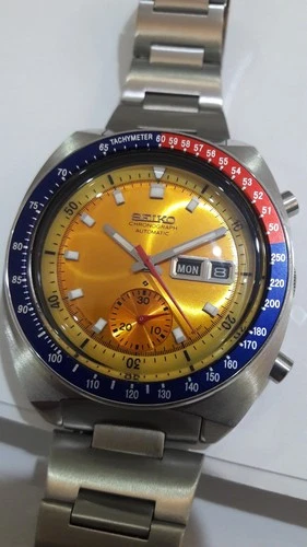 Seiko Pogue Pepsi Bezel 6139-6002 Automatic Chronograph Vintage Watch 1976