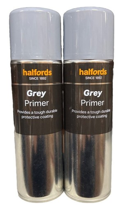 #ad 2x halfords Grey Primer 300ml GBP 12.00