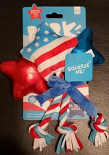 BARK by Barkbox Yankee Doodle Star Squeaker Dog Toy XS/S 0-20lbs - NEW