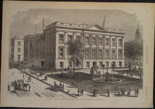 THE NEW COUNTY COURT HOUSE NEW YORK HARPER'S WEEKLY 1871 - Picture 2 of 2