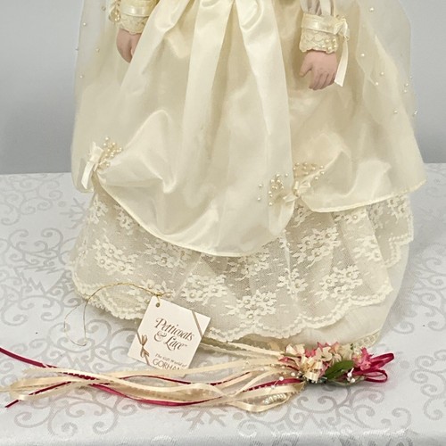 Muñeca Novia Gorham Elizabeth Musical Porcelana 1986 VT 757 Corona y Velo "I Love Y - Imagen 3 de 7