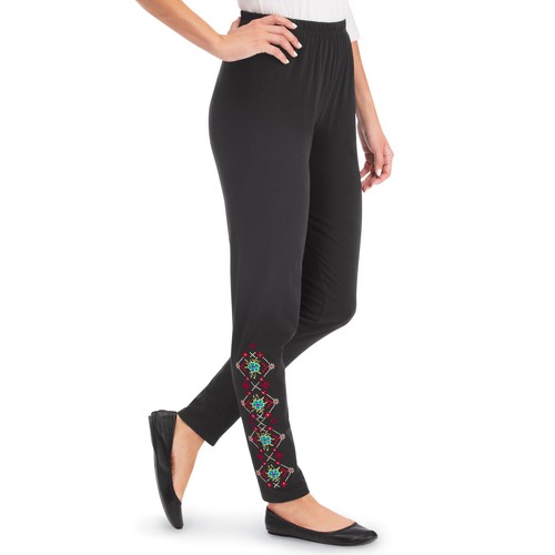 Stylish Aztec Embroidered Pull-On 