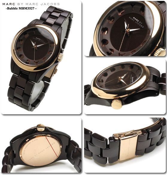 MARC JACOBS BUBBLE CHOCOLATE BROWN ALUMINUM+ROSE GOLD TONE  display picture 1