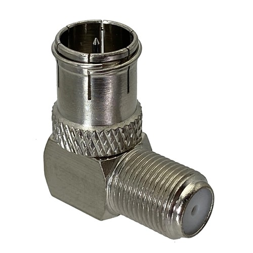 Quick Slide-on Push-on F TV Male To F TV Female Right Angle RF Adapter Connector - 第 8/8 張圖片