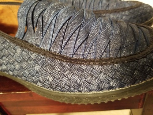 Zapatos planos Bernie Mev tejidos elásticos sin cordones azules para mujer talla 41/10,5 - Imagen 3 de 5