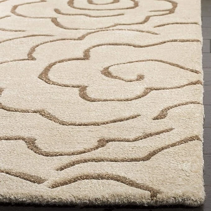 New Hand Tufted Rug Handmade IVORY Design Carpet For Living Room Bedroom, rug - Image 2 of 4