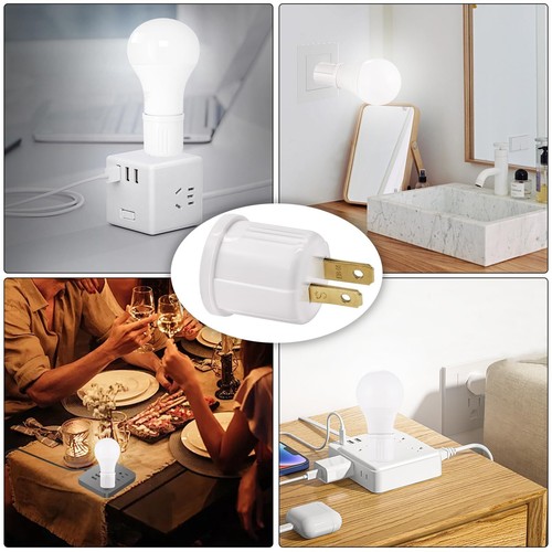 Adattatore da Presa a Presa, Presa Luce Plug-in, Converti Presa in Lampadina... - Foto 7 di 7