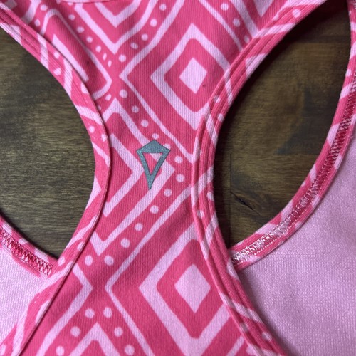 IVIVVA by LULULEMON Girls pink geometric racerback tank top, 10 - Picture 3 of 4