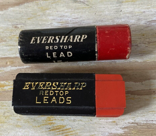 Tubos de cartón plástico vintage Eversharp Red Top lápiz mecánico cables década de 1960 - Imagen 2 de 12