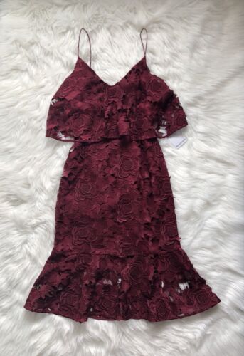 SALE NEU MIT ETIKETT $ 598 PROSA & POETRY Alyssa Rüschen Midi Blumen Kleid Gr. 2 - Bild 6 von 11