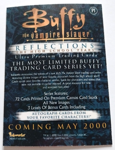 Buffy The Vampire Slayer Reflections Promo Trading Card # P1 (Inkworks 1999)#341 - Picture 2 of 2