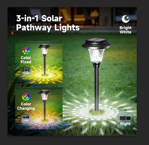 Colored Solar Pathway Lights - 8 Pack Waterproof LED Outdoor Lighting Solution - Picture 6 of 8