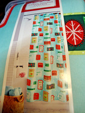 Holiday Time FABRIC Winter Shower Curtain 70" x 72" Blue Snowman Snowflakes 847