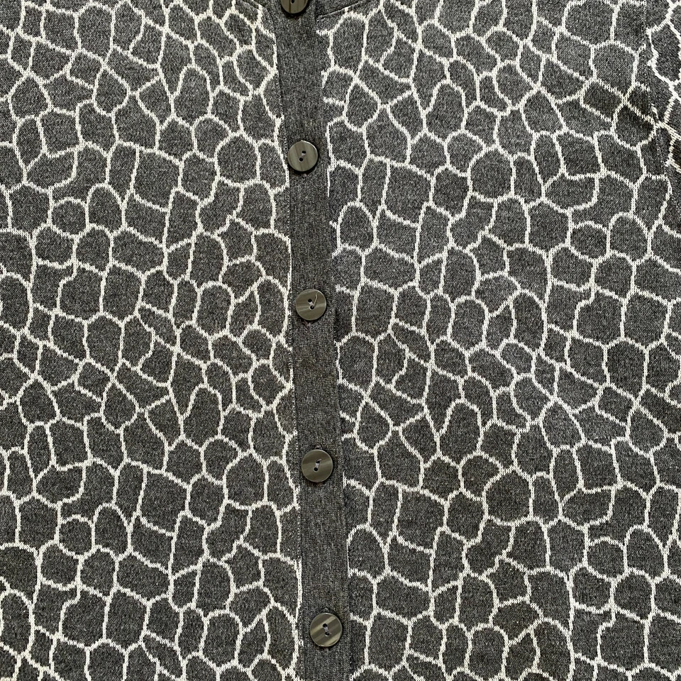 Cárdigan para mujer Cathy Daniels talla L gris carbón blanco estampado animal manga 3/4 Foto 4 de 4